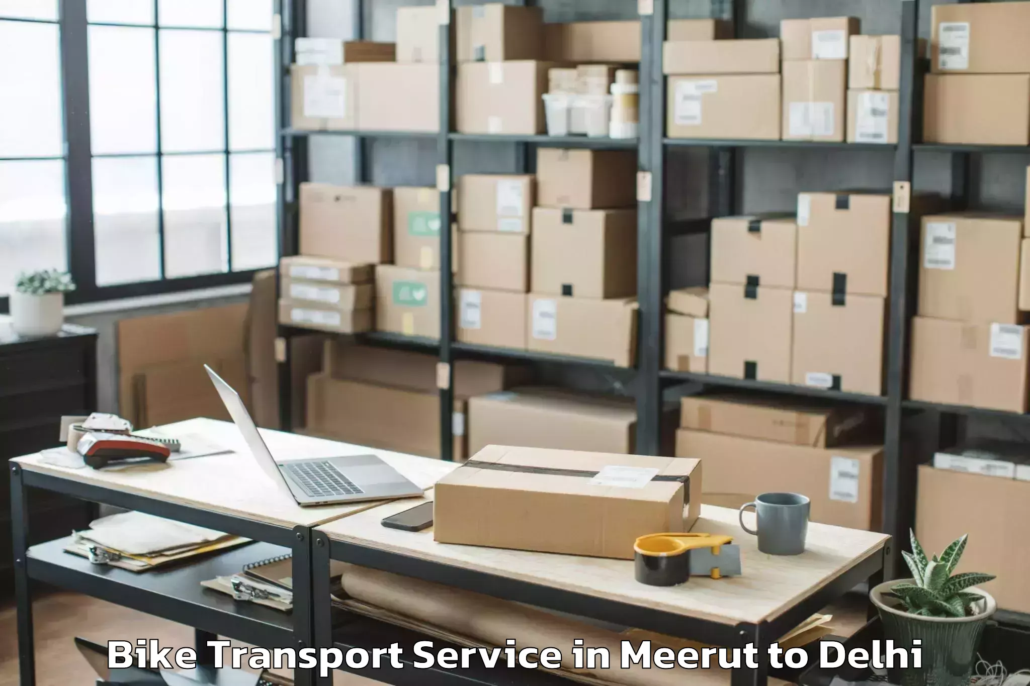 Book Meerut to Parliament Street Bike Transport Online